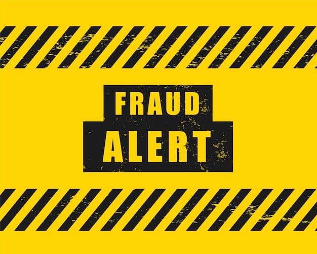 Free Vector fraud alert warning background to avoid financial scam or crime