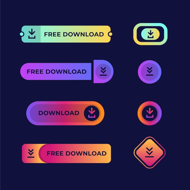 Free Vector free download buttons collection design