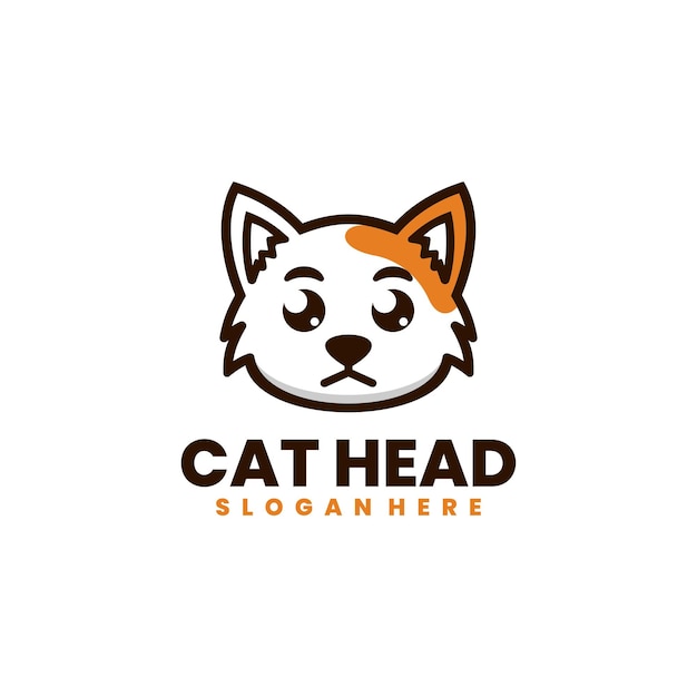 Free Vector free vector cat head simple mascot logo design