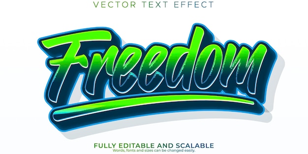 Free Vector freedom stylish text effect editable modern lettering typography font style