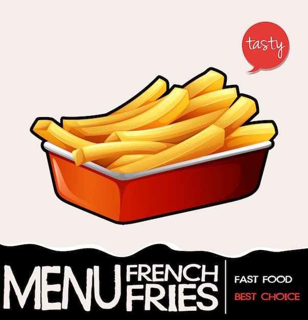 Free Vector frenchfries in red tray