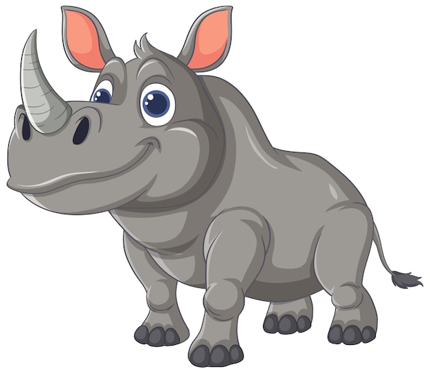 Free Vector friendly cartoon rhino illustration