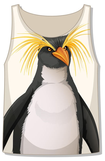 Free Vector front of tank top sleeveless with penguin pattern