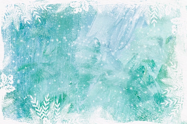 Free Vector frozen glass watercolour winter background