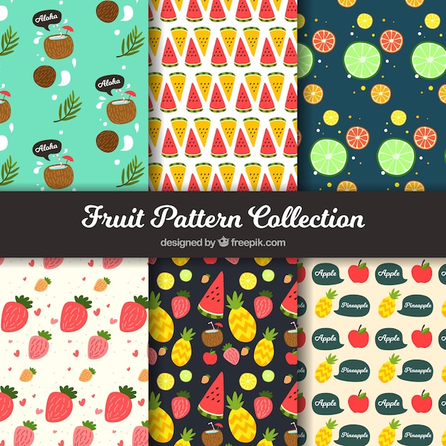 Free Vector fruit pattern collection