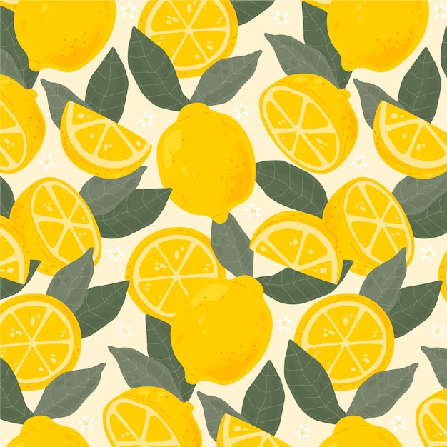 Free Vector fruits pattern with lemons