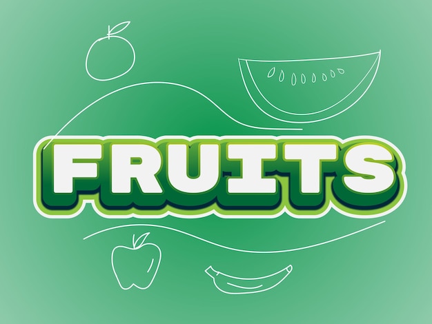 Free Vector fruits text effect editable vector