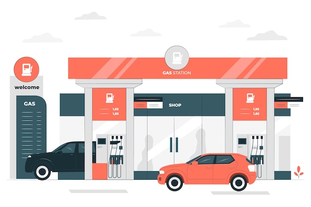 Free vector fuel station concept illustration