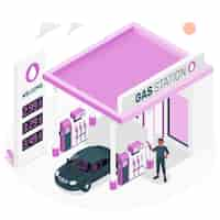 Free vector fuel station concept illustration