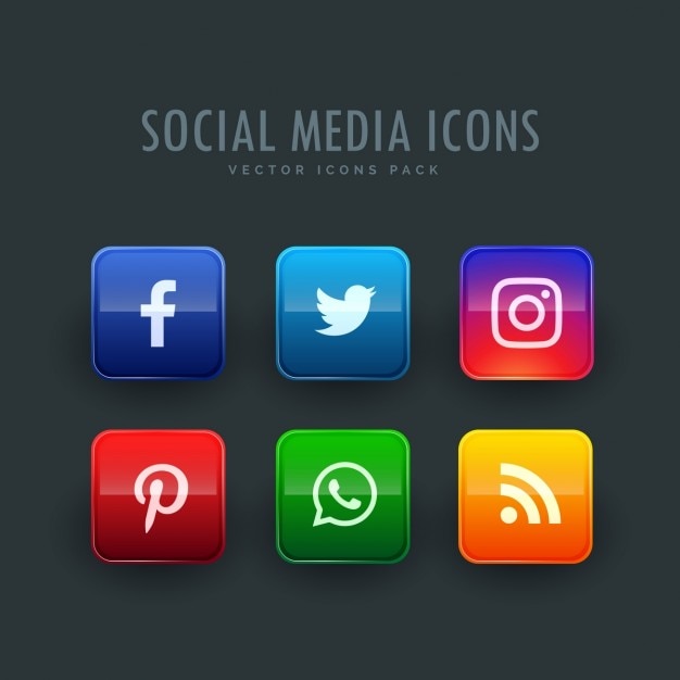 Free vector full color icons, social networks