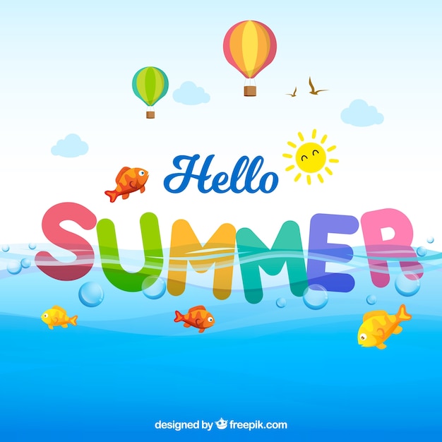 Free Vector fun and colorful summer background