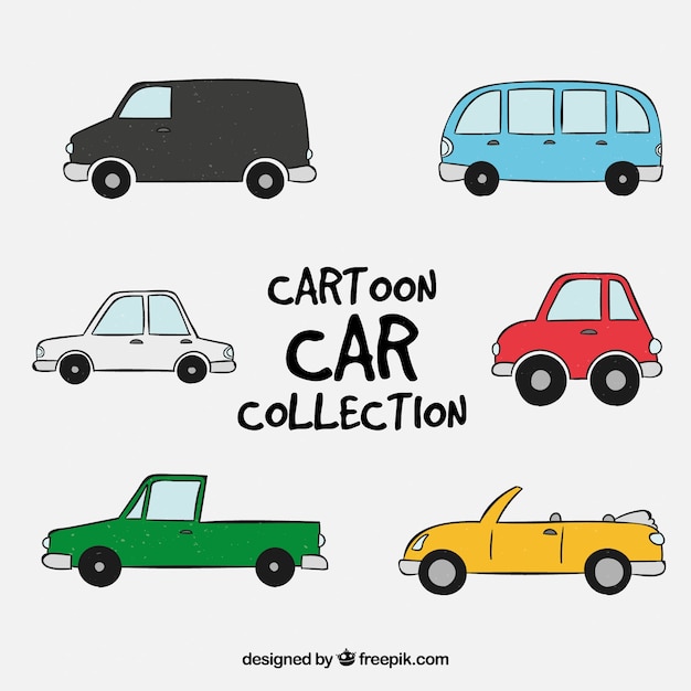 Free vector fun pack of colorful cars