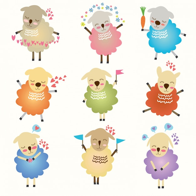 Free vector funny cute sheep