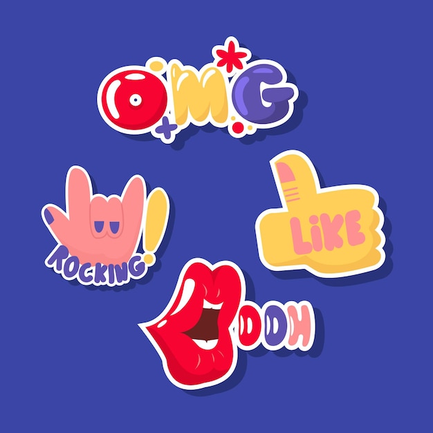 Free vector funny lol stickers