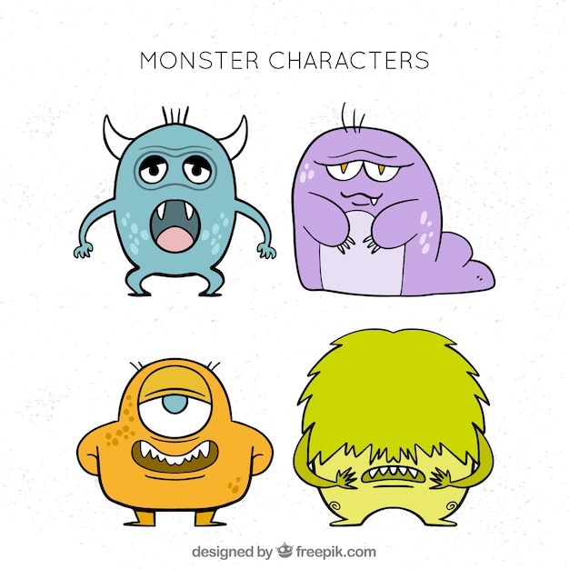 Free vector funny monster design set