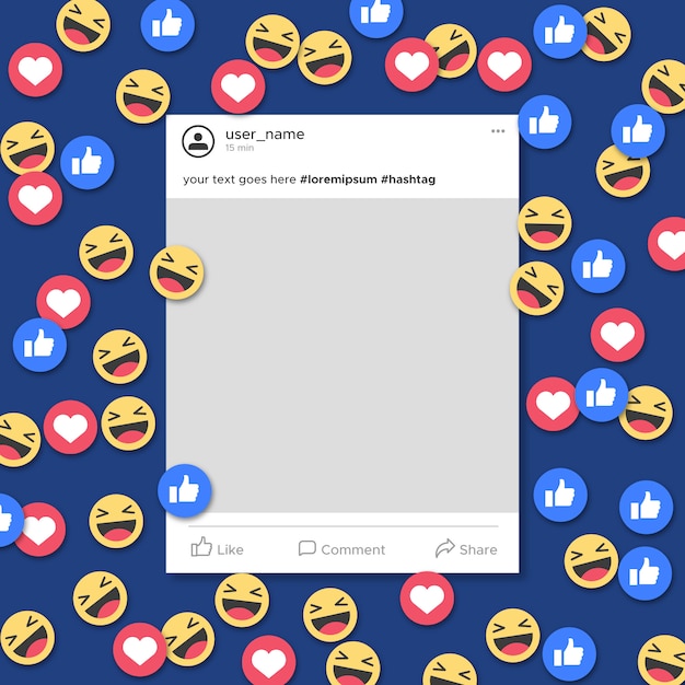 Free Vector funny social media frame template notification