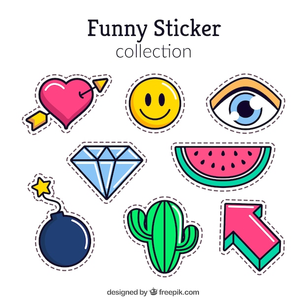 Funny stickers with modern style