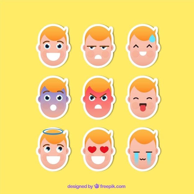 Free vector funny variety of character stickers