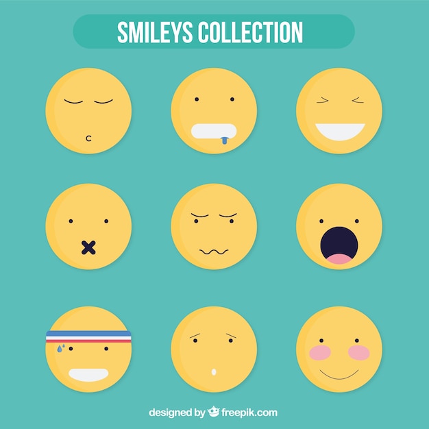 Free Vector funny yellow smiley collection