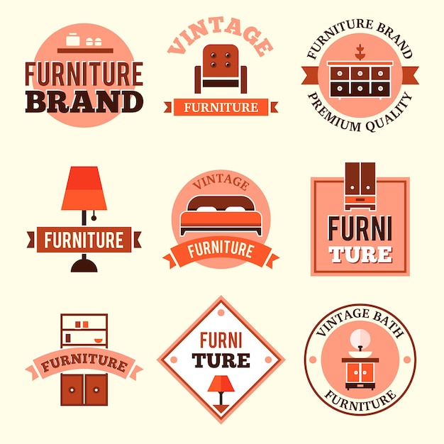 Free Vector furniture logo collection