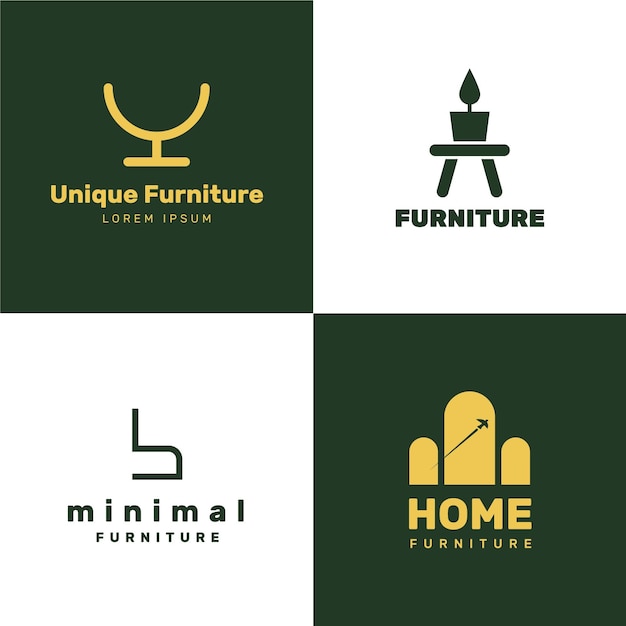 Free Vector furtniture logo collection