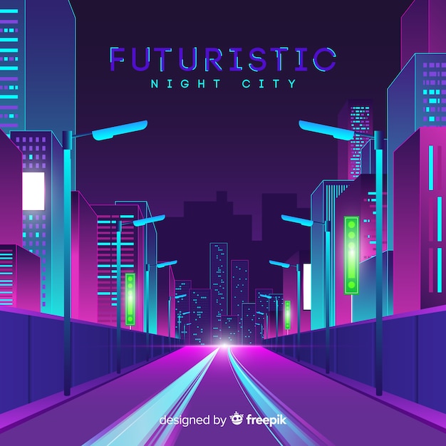 Free Vector futuristic city road background