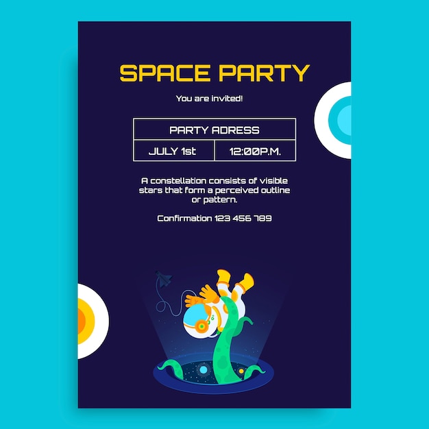 Futuristic cool space invitation