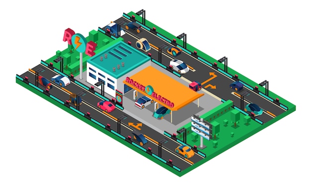 Free Vector futuristic isometric concept