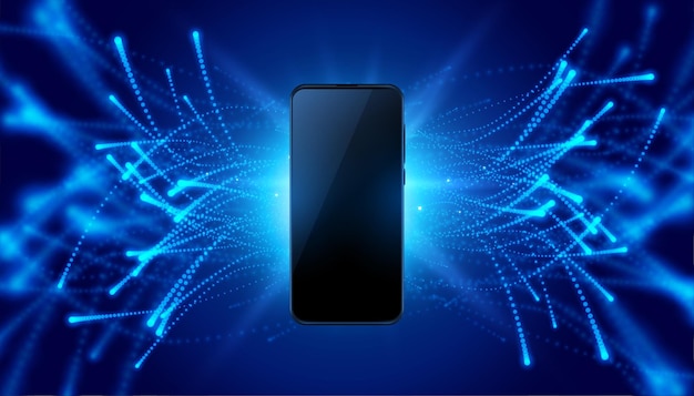 Free vector futuristic mobile concept technology style background