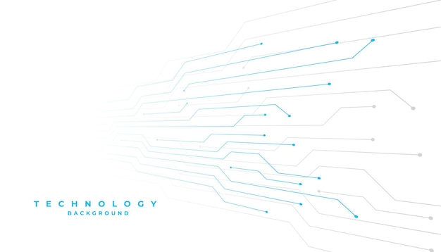무료 Vector 미래의 테크노 디지털 회로 와이어 백색 배경 디자인
