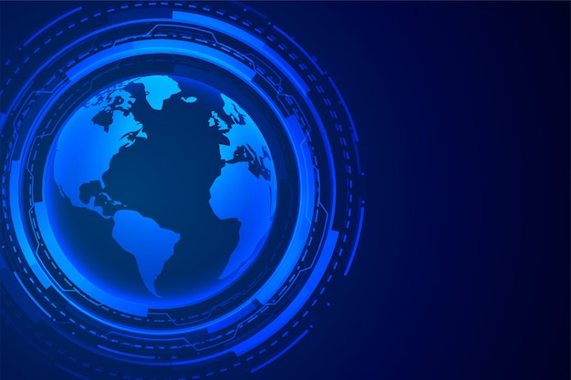 Free Vector futuristic technology earth blue digital design