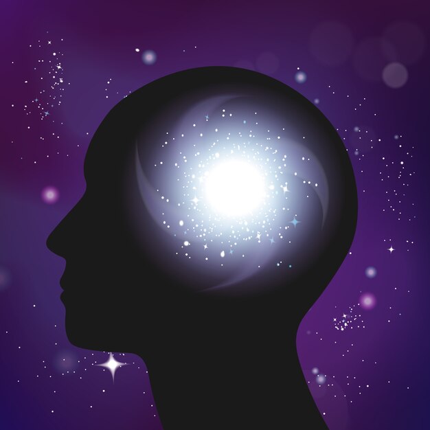 Galaxy psychology concept realistic composition