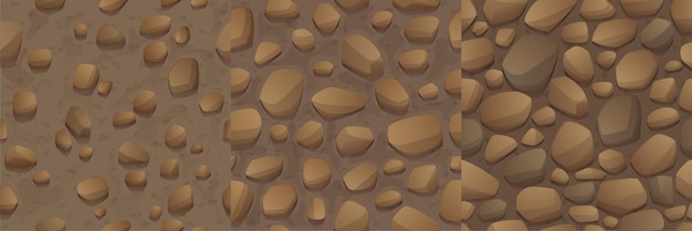 Free vector game stones texture pebbles seamless pattern