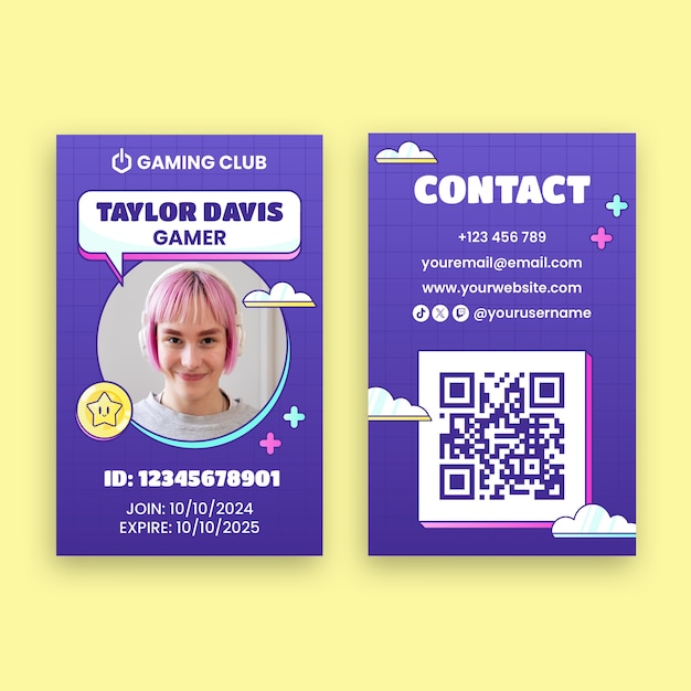 Gaming id card template design