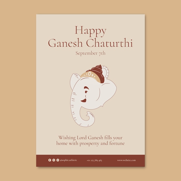 Ganesh chaturthi poster template design