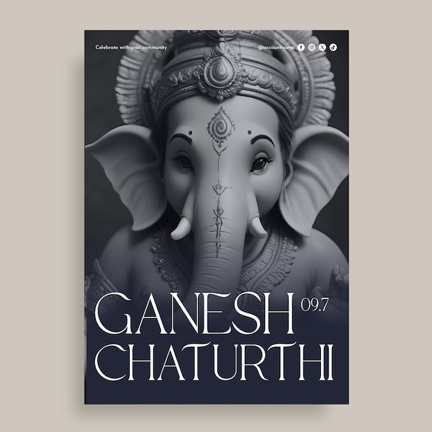 Ganesh chaturthi poster template design