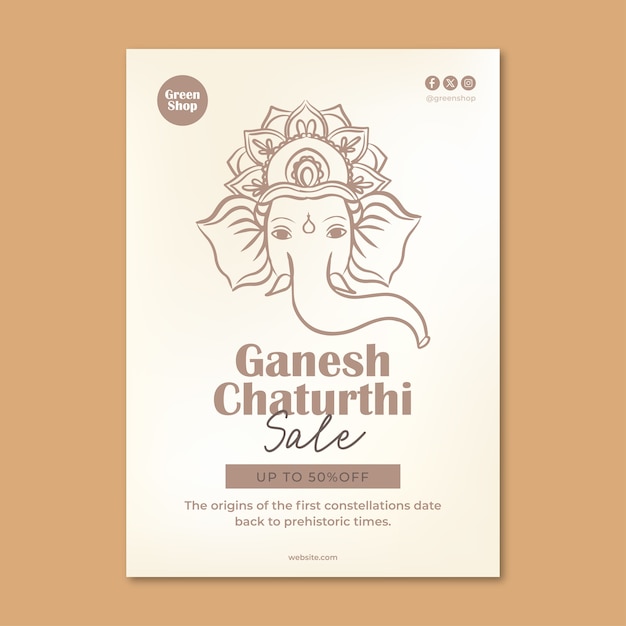 Ganesh chaturthi poster template design