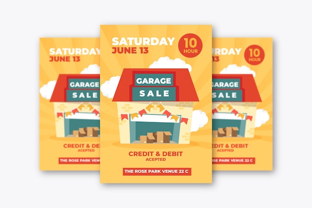 Free Vector garage sale poster template concept