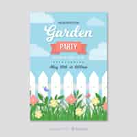 Free vector garden party flyer