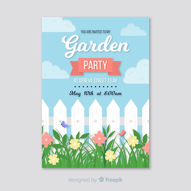 Free Vector garden party flyer