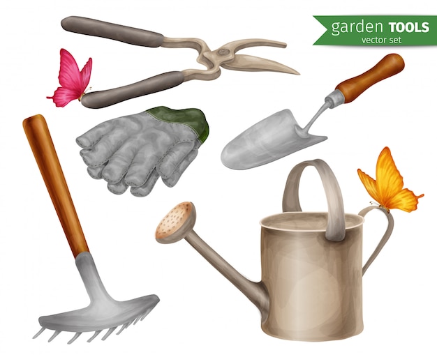 Free Vector garden tools set