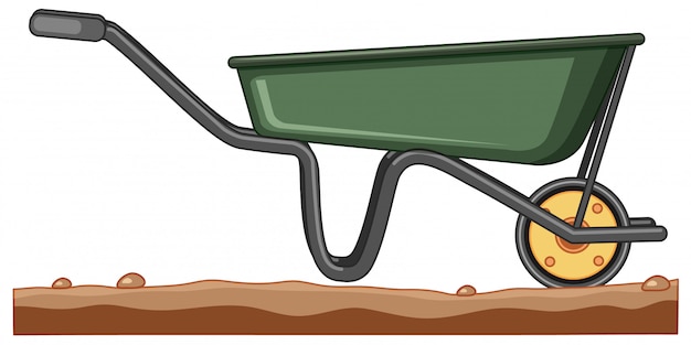 Free Vector gardening cart on rough ground