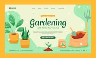 Free vector gardening and cultivation landing page template