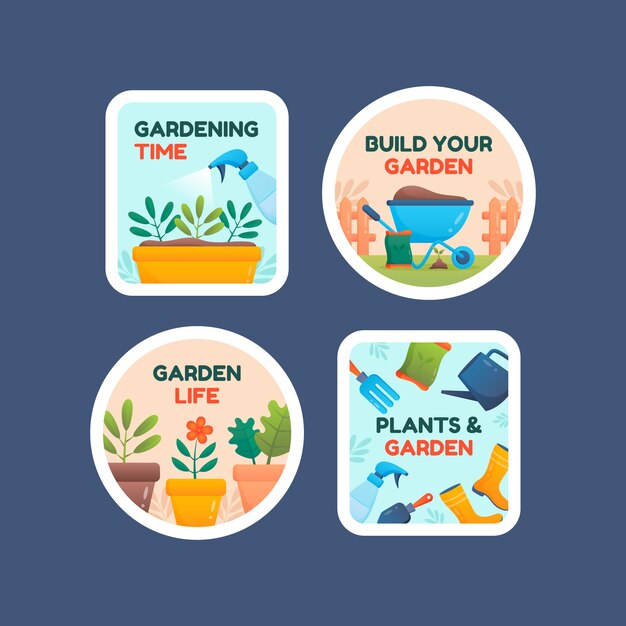 Gardening and yardwork labels collection