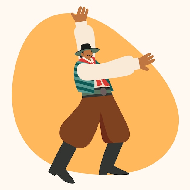 Free Vector gaucho dancing illustration in flat style