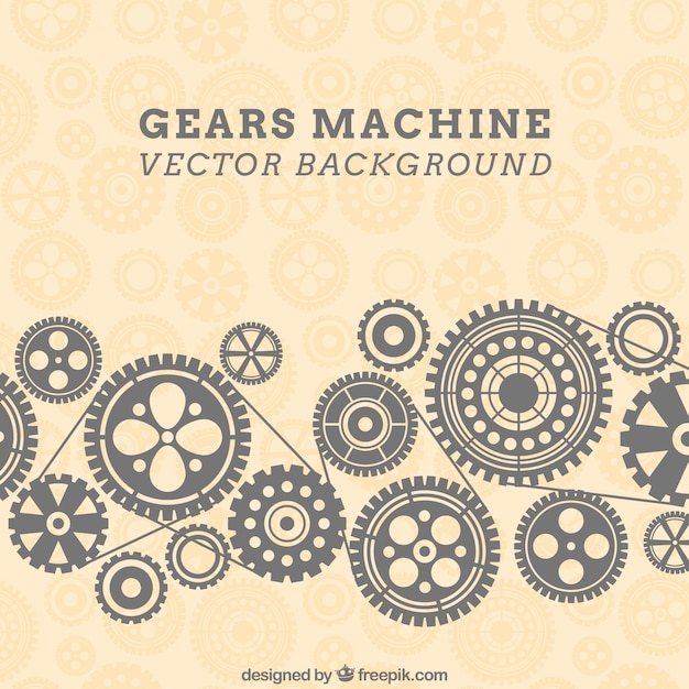 Free Vector gears machine background in pattern style