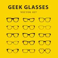 Free vector geek glasses collection