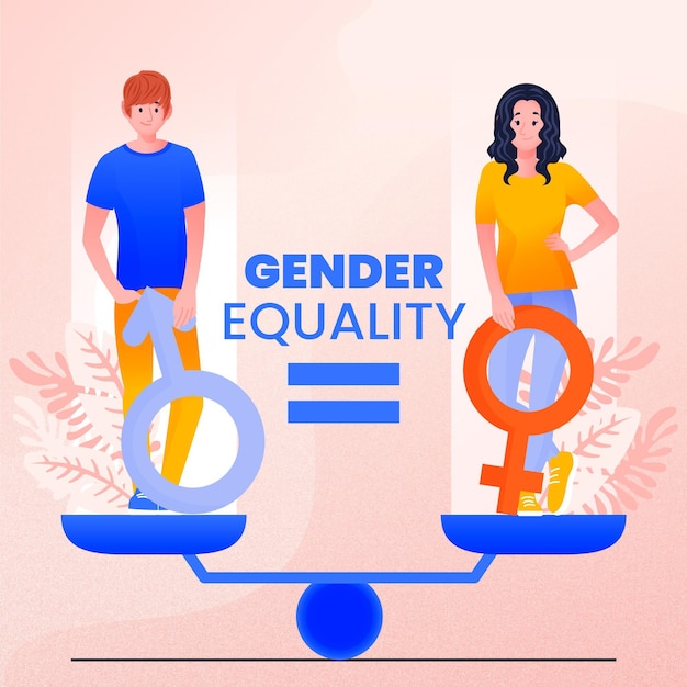 Free Vector gender equality illustrated theme