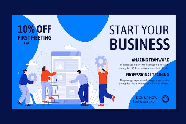 Free vector general business banner template illustrated