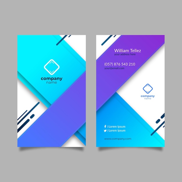 Free vector general business double-sided business card